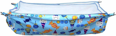 Babking Soft Cloth Swing New Born Baby Cradle Hammock in Cool Cotton With Net,(Blue)