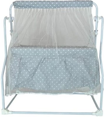 BABYZON New Born Cozy Smart Crib,Cradle with Swing, Jhula with Mosquito Net(Grey)