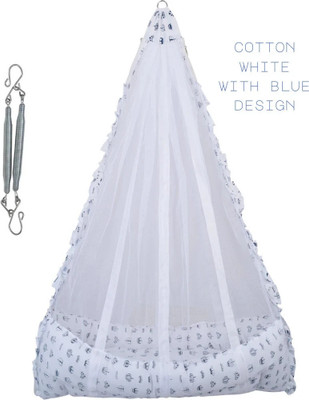 Kian Baby Premium Net Swing Cradle with Spring(White)