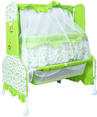 1st Step Baby Bassinet Swing Cradle Jhula with Mosquito Net & Storage Basket for New Born Bassinet(Green)