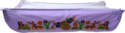 My Baby Born Baby Embroidery Khoya, Cradle Cloth, Hammock, Baby Zoli with Mosquito net(Purple)