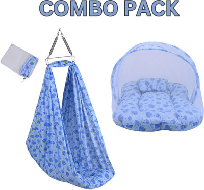 Kian BABY NET SWING CRADLE ,MOSQUITO NET BED COMBO PREMIUM QUALITY(Blue)