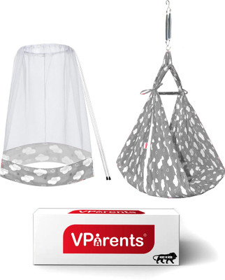 VParents Sunny baby Swing cradle with Mosquito net and spring(Grey)