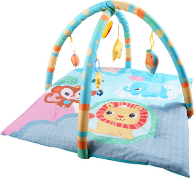 HIM TAX Baby Playgym for Babies | Activity Play Gym Mat with 5 Hanging Toys(Multicolor)