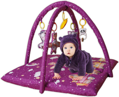 himanshu tex Baby Playgym for Babies Activity Play Gym Mat with 5 Hanging Toys 0 to 24 Month(Multicolor)