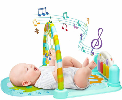 HIM TAX Baby Play Mat Gym & Fitness Rack with Hanging Rattles Lights & Musical Keyboard(Multicolor)