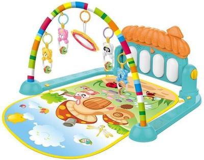 xelix baby piano with Hanging Rattles Lights & Musical Keyboard Mat(Multicolor)