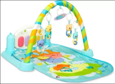 himanshu tex 5 in 1 Baby Gym Mat Piano Gym Mat Rack Infant Music Fitness Rack Rattle Toy(Multicolor)