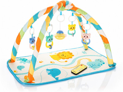 VIDGY 5 in 1 Baby Gym Play Mat with Remote Control, Music & Star Light Toy(Blue)