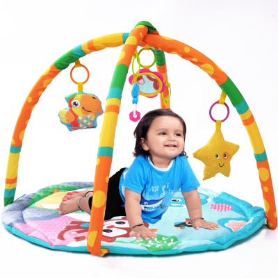 ASHOOJATEX Play Mat Activity Gym Foldable Mat With Hanging Toys(Multicolor)