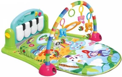 N2K2 Enterprise 5 in 1 Baby Gym Mat Piano Gym Mat Rack Infant Music Fitness Rack Rattle Toy(Multicolor)