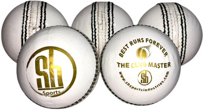 SHIV SPORTS White Ball Cricket Leather Ball(Standard, Pack of 6)
