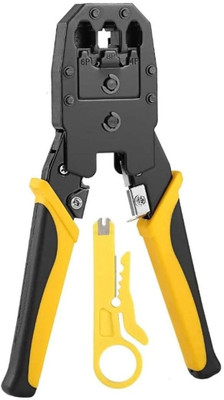 MESHIV 3 in 1 Multifunctional Bosi Modular Crimping Tool RJ-11/RJ-12/RJ-45, 4P/6P/8P, for Lan Network and Telephone Cable (190mm) Manual Crimper