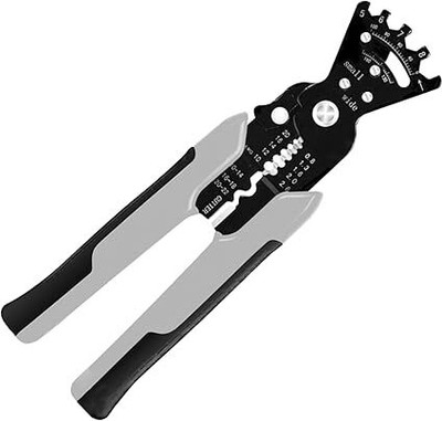 HEXAHOME 5 in 1 Wire Crimping Hand Tool with Safety Lock for Wire Cutter,Stripping,Cutting,Crimping Manual Crimper