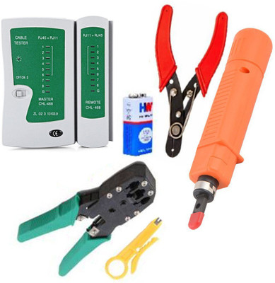 D.V TECH professional set of rj45 crimper tools lan cable tester punching tools cutter SET OF CRIMPING TOOL Manual Crimper