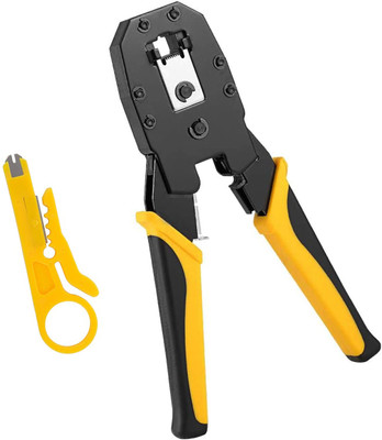 meshiv mantra Multi functional 3 in 1 Modular Plug RJ45 RJ11 RJ12 Network Cable Crimping Tool, 4P/6P/8P, RJ-11/RJ-12/RJ-45 for Lan Network and Telephone Cable Crimping Tool Manual Crimper