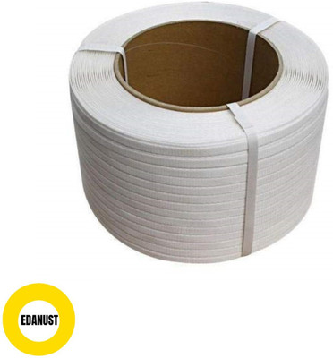 EDANUST 12 mm pp (2kg) 12 mm (2kg) High Strength PP Box Strap White Colour for both Semi Automatic and Manual Roll Manual Crimper