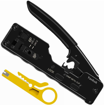 RuhZa RJ45 RJ11 RJ12 Network Ethernet Cable Crimping Tool Compact Modular Crimper Ethernet All-in-one Wire Tool Manual Network Electronic Crimping Tools Corded Crimper