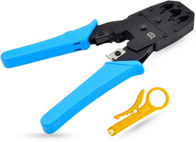 Octec Multi-Function RJ45 RJ11 RJ12 Crimp Tool Kit Cutter Stripper Cat5 Cat6 LAN Cable Cat6 Ethernet Modular Connectors 8P 6P 4P LAN Wire | Durable Steel Body Manual Crimper
