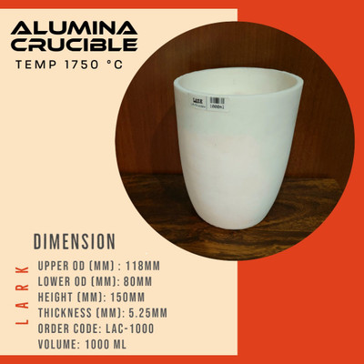 LARK Alumina Crucible (1000ml) Crucible