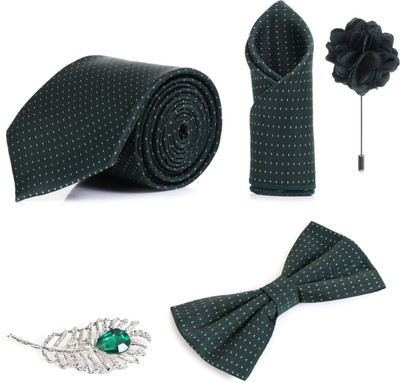 RANDOM STRIPE Alloy Cufflink & Tie Pin Set(Green)