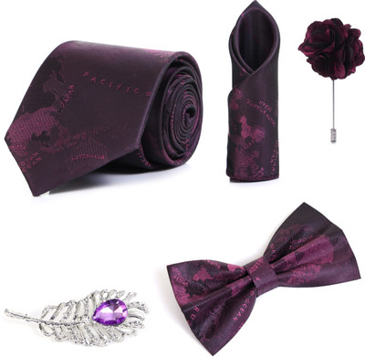RANDOM STRIPE Alloy Cufflink & Tie Pin Set(Maroon)