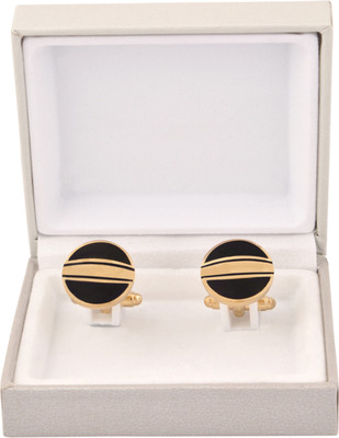 TIEPIN Stainless Steel Cufflink(Gold, Black)