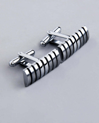 french crown Steel Cufflink Set(Silver)