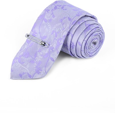 LOUIS STITCH Silk Cufflink & Tie Pin Set(Purple)