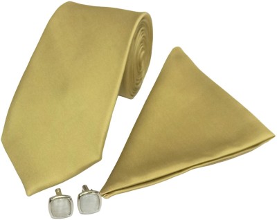 TIE & CUFFS Satin Tie & Cufflink(Gold)