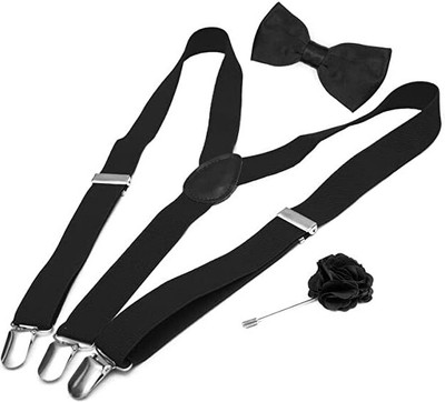 AXLON Silk Cufflink & Tie Pin Set(Black)