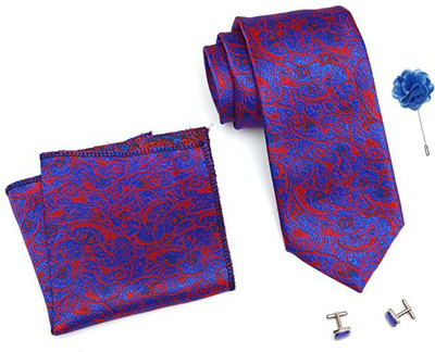 AXLON Silk Cufflink & Tie Pin Set(Red)