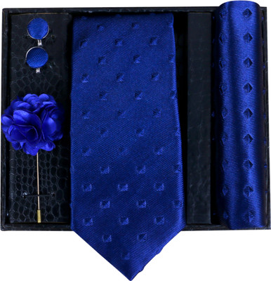 RANDOM STRIPE Satin Cufflink & Tie Pin Set(Blue)