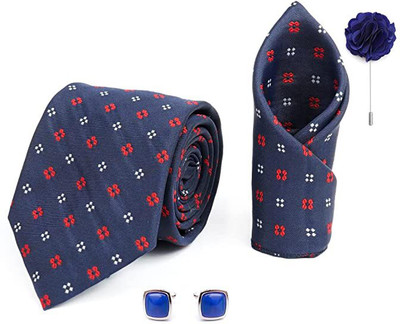 AXLON Silk Cufflink & Tie Pin Set(Blue)