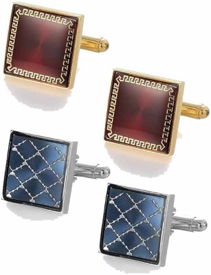 David Klein Brass Cufflink(Brown, Blue)