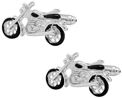 SANDHA Metal Cufflink(Silver, Black)