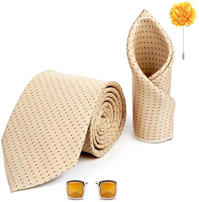 AXLON Silk Cufflink & Tie Pin Set(Beige)