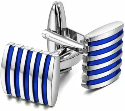 EXOTICA Fashions Brass Cufflink & Tie Pin Set(Black)