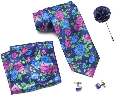 AXLON Silk Cufflink & Tie Pin Set(Blue)