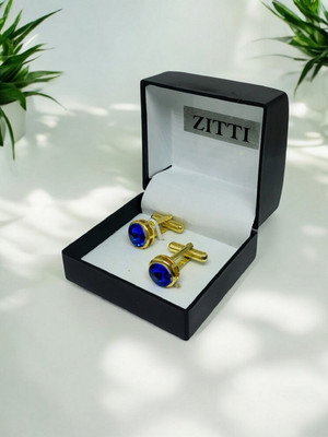 Zitti Brass Cufflink(Blue)
