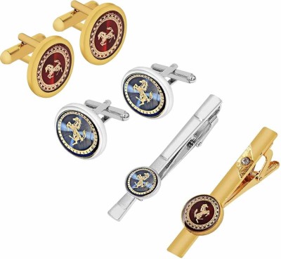 house of common Stainless Steel Cufflink & Tie Pin Set(Multicolor)