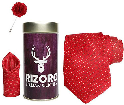 AXLON Silk Cufflink & Tie Pin Set(Red)