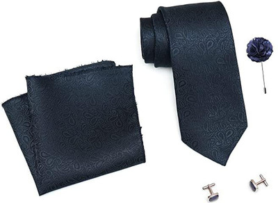 AXLON Silk Cufflink & Tie Pin Set(Blue)