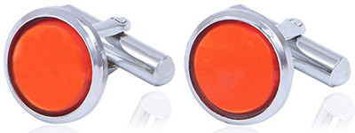 Sorellaz Alloy Cufflink Set(Orange, Silver)