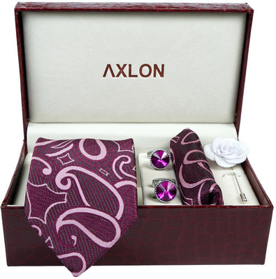 AXLON Silk Cufflink & Tie Pin Set(Copper)