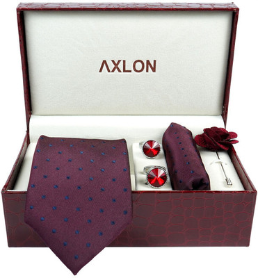 AXLON Silk Cufflink & Tie Pin Set(Purple)