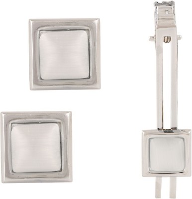 TRIPIN Brass Cufflink & Tie Pin Set(White)