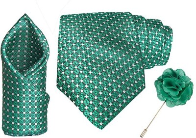 AXLON Silk Cufflink & Tie Pin Set(Green)