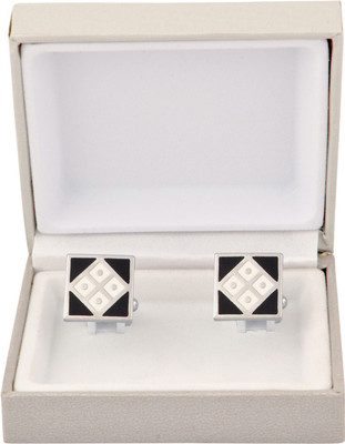 TIEPIN Stainless Steel Cufflink(Silver, Black)