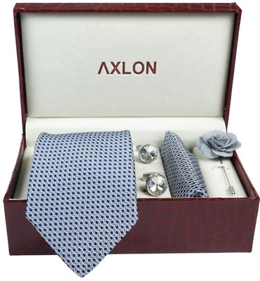 AXLON Silk Cufflink & Tie Pin Set(Grey)